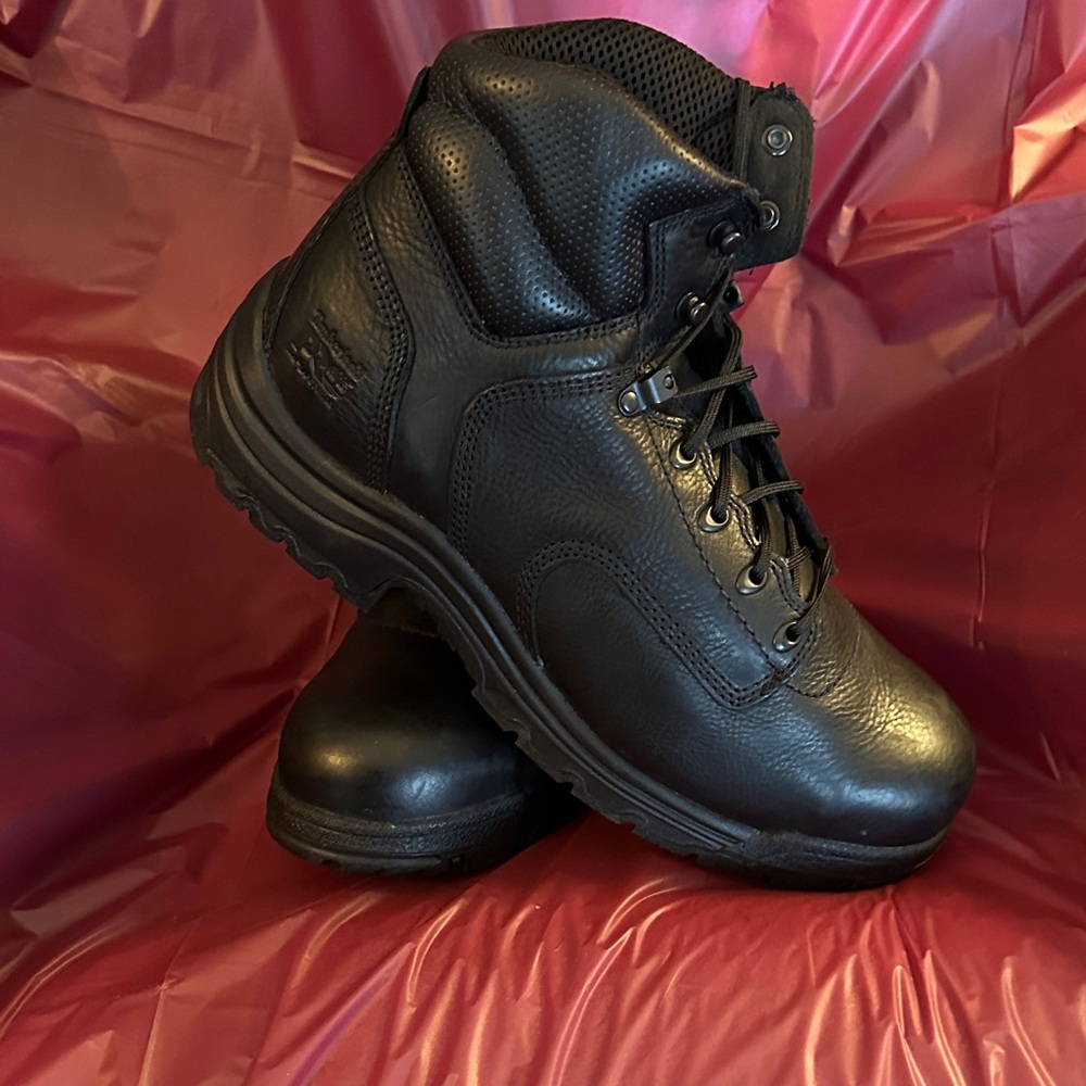 Timberland PRO Powerfit  NEW Men's Black Leather Boots, 13 reg, Men’s-HardToe